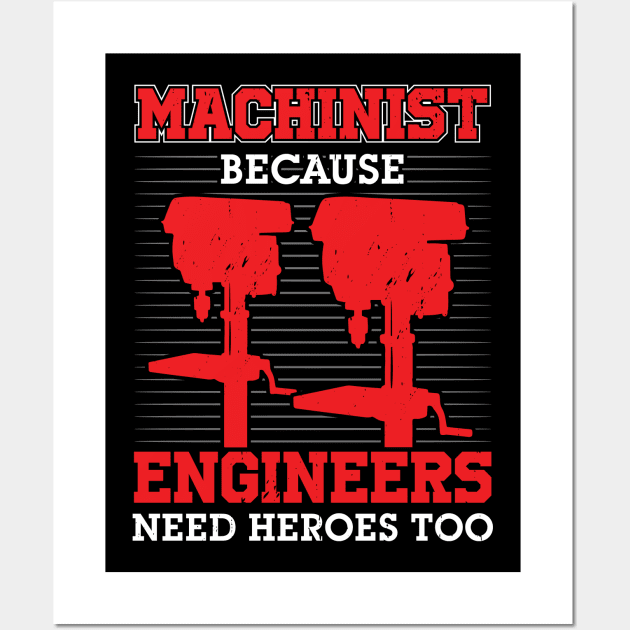 Funny Machinist Job Profession Gift Wall Art by Dolde08